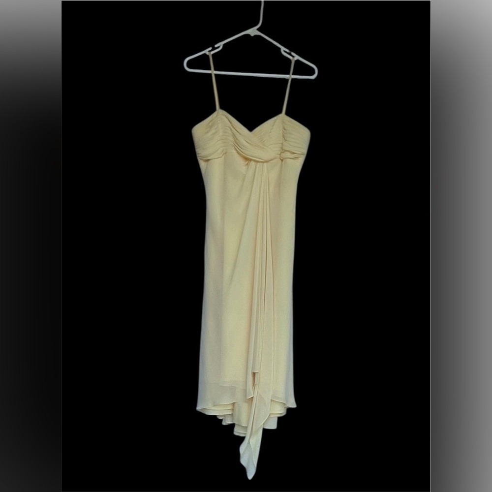 Elegant Yellow Spaghetti Strap Dress